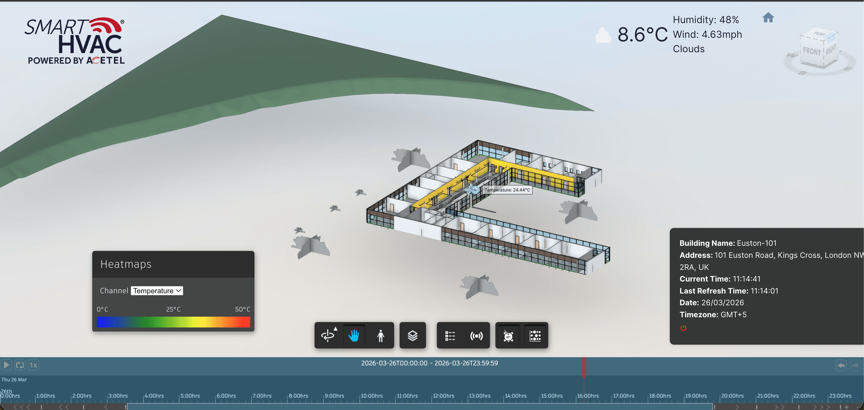 BIM-IOT Heatmap zur Temperaturüberwachung